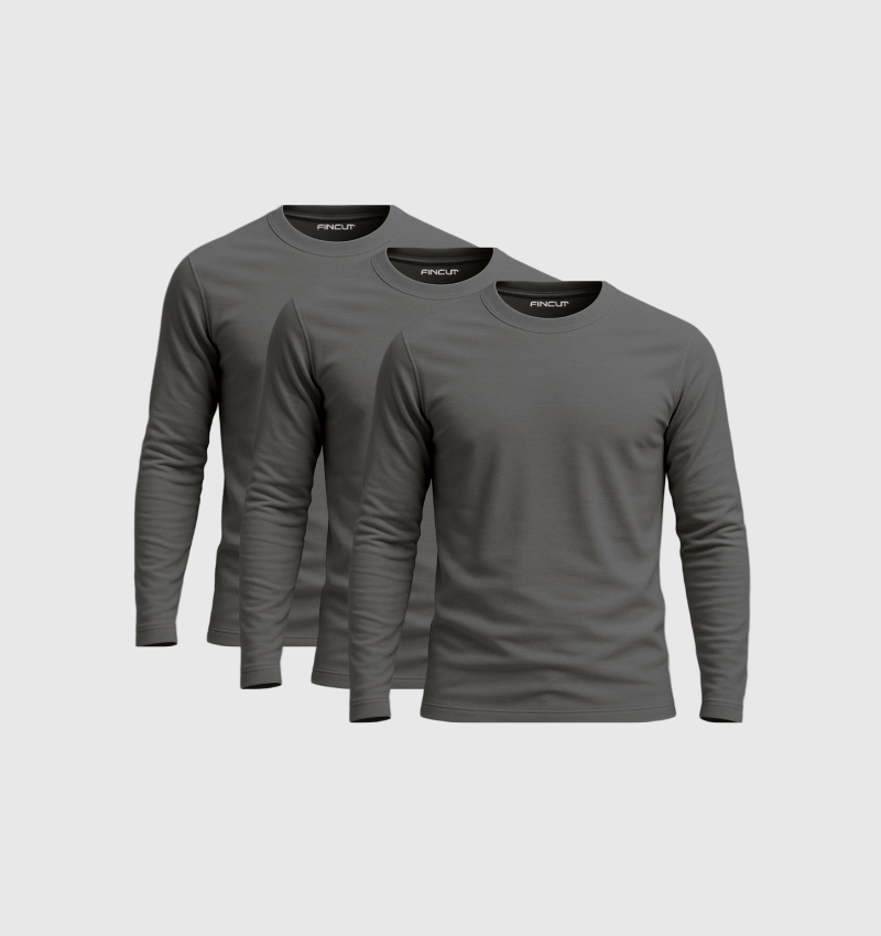 Pack of 3 Long Sleeve Shirts - Grey