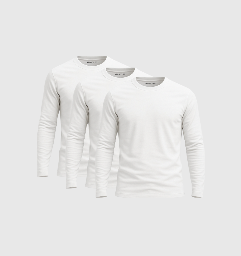 Pack of 3 Long Sleeve Shirts - White