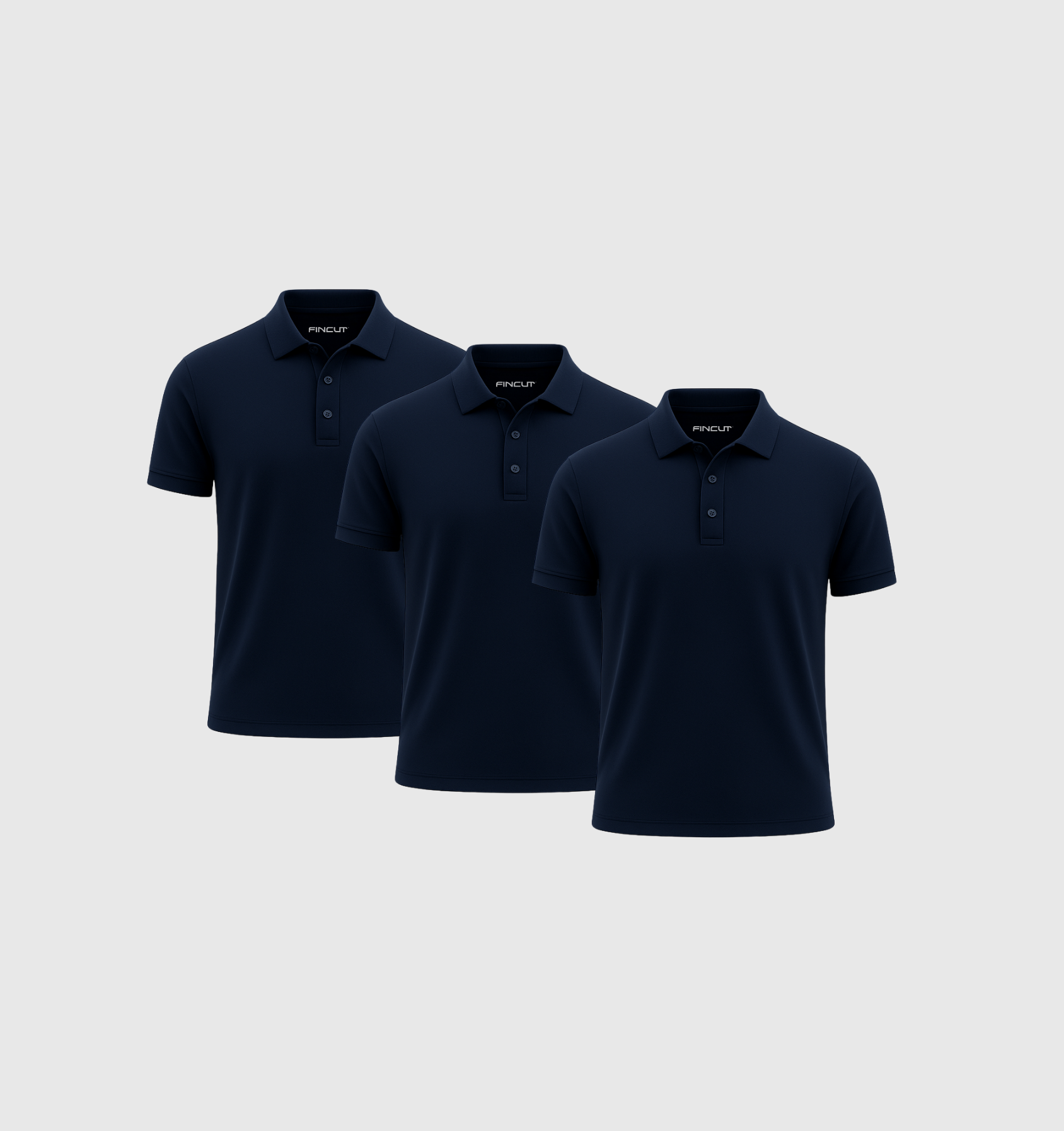 Pack of 3 Polo Shirts - Navy blue