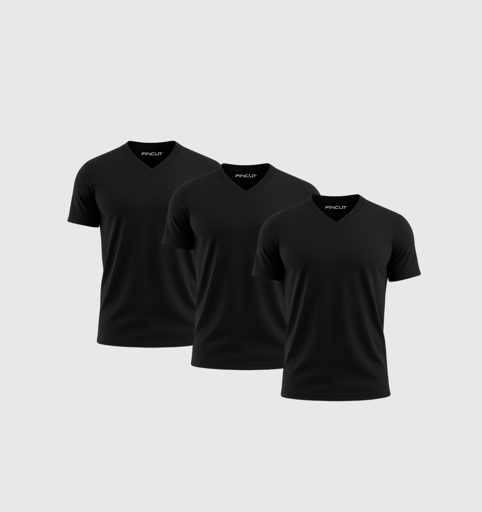 Pack of 3 V-necks - Black