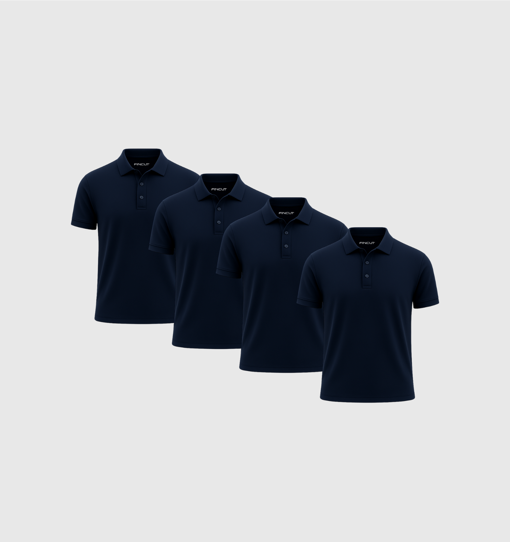 Pack of 4 Polo Shirts - Navy blue