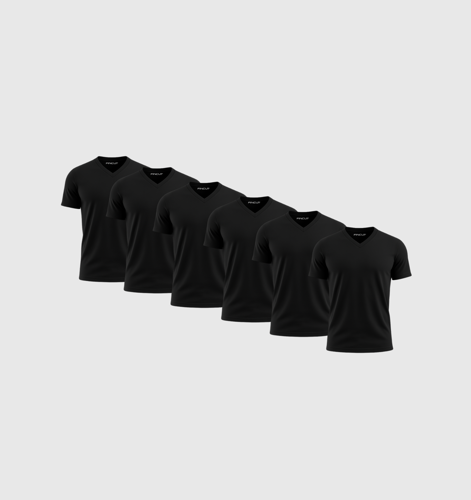 Pack of 6 V-necks - Black