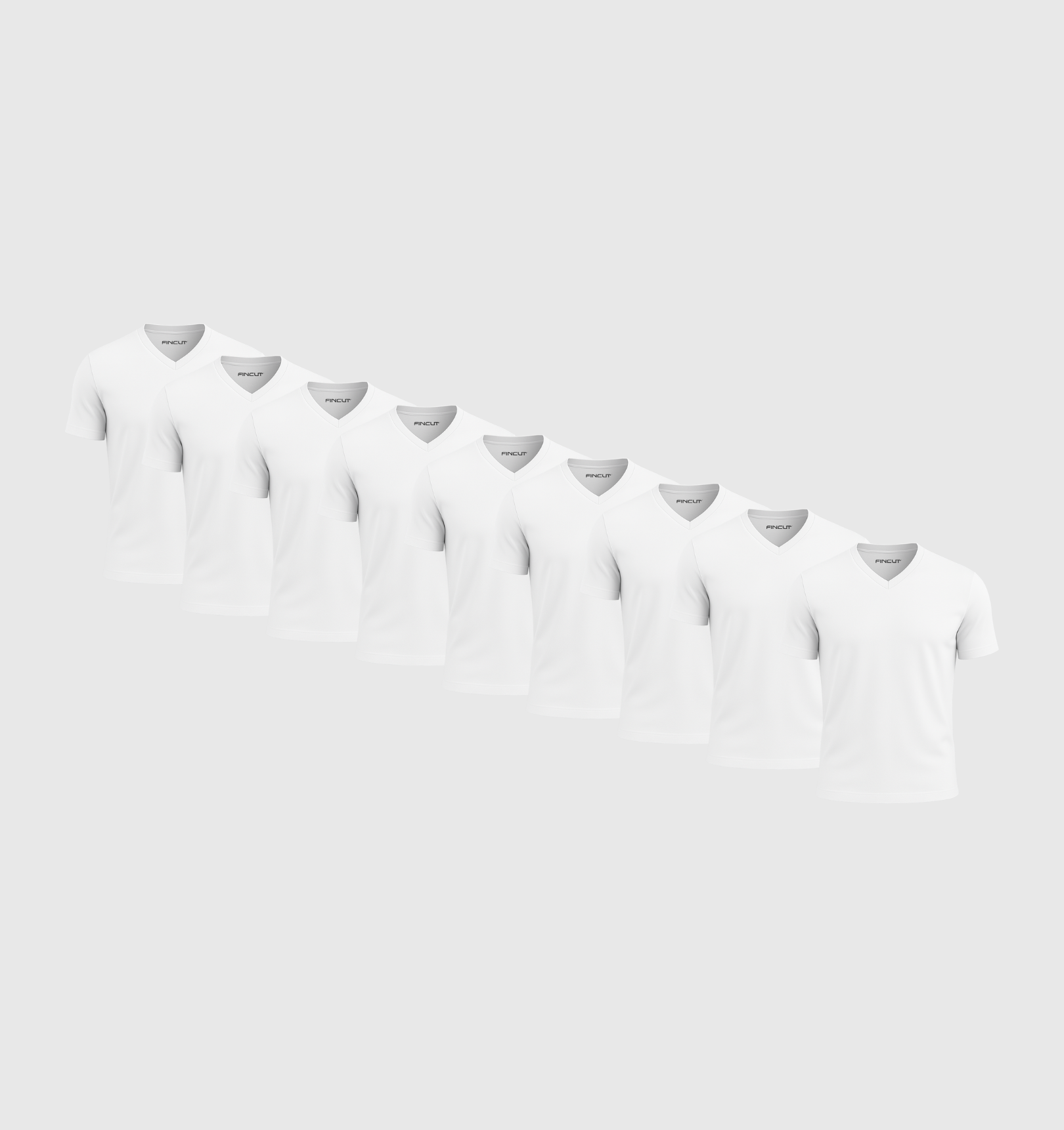 Pack of 9 V-necks - White
