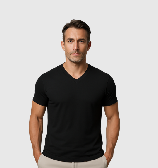 Pack of 9 V-necks - Black