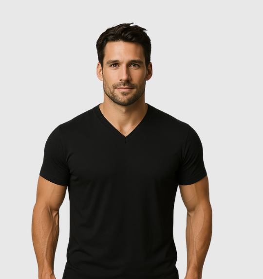 Pack of 4 V-necks - Black