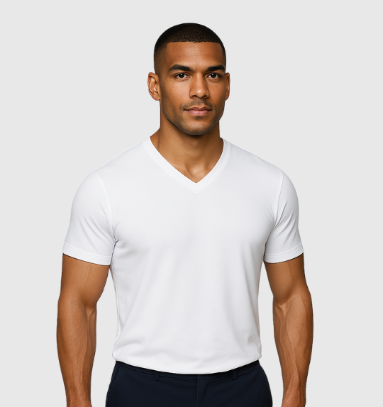 Pack of 6 V-necks - White