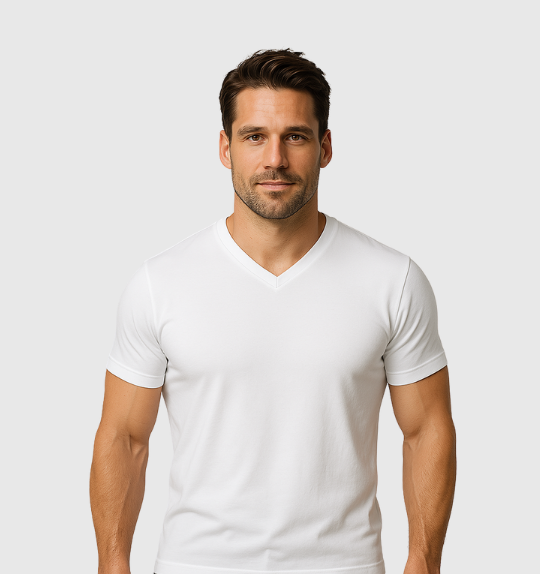 Pack of 4 V-necks - White