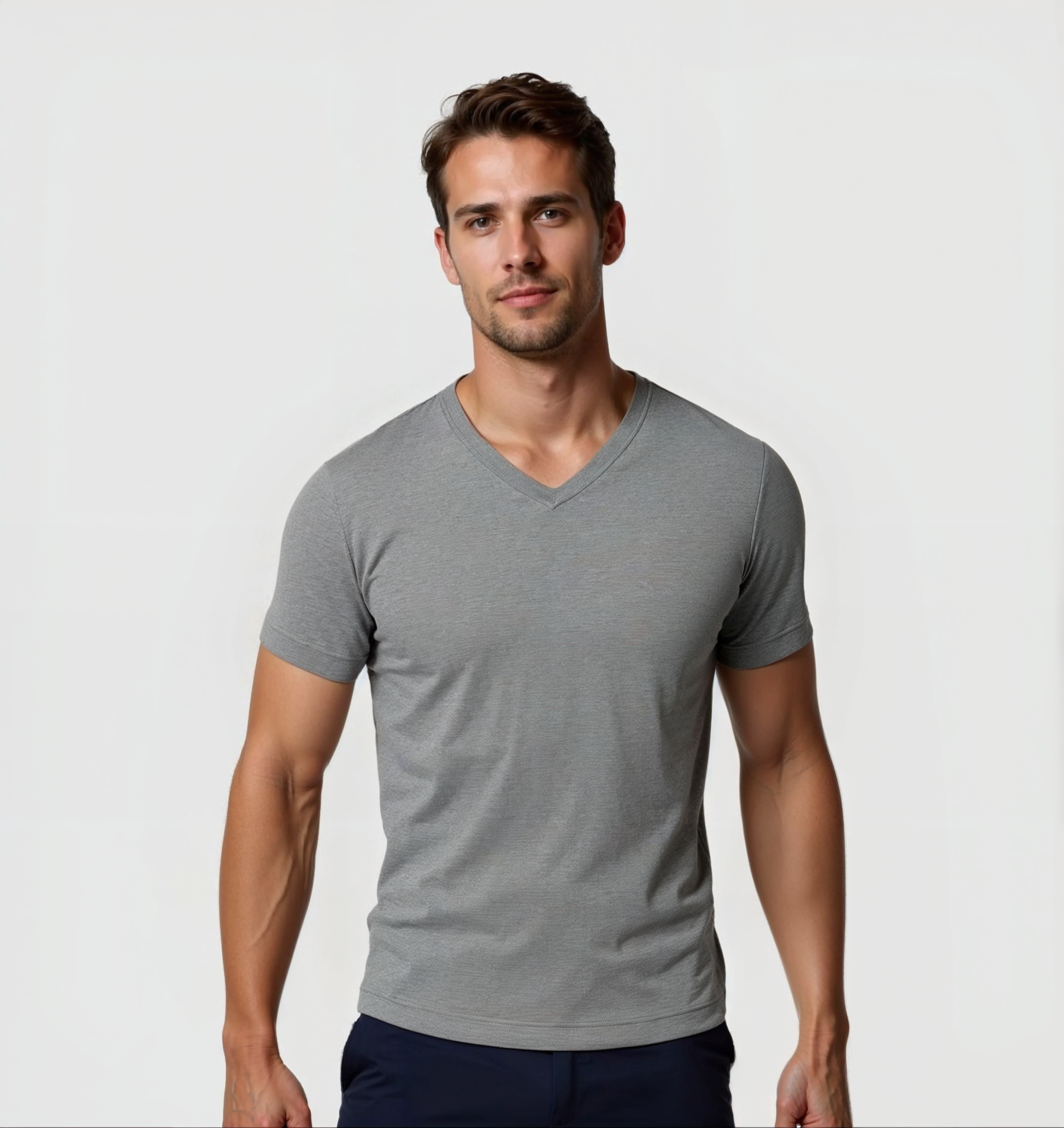 Pack of 4 V-neck Shirts - Gray