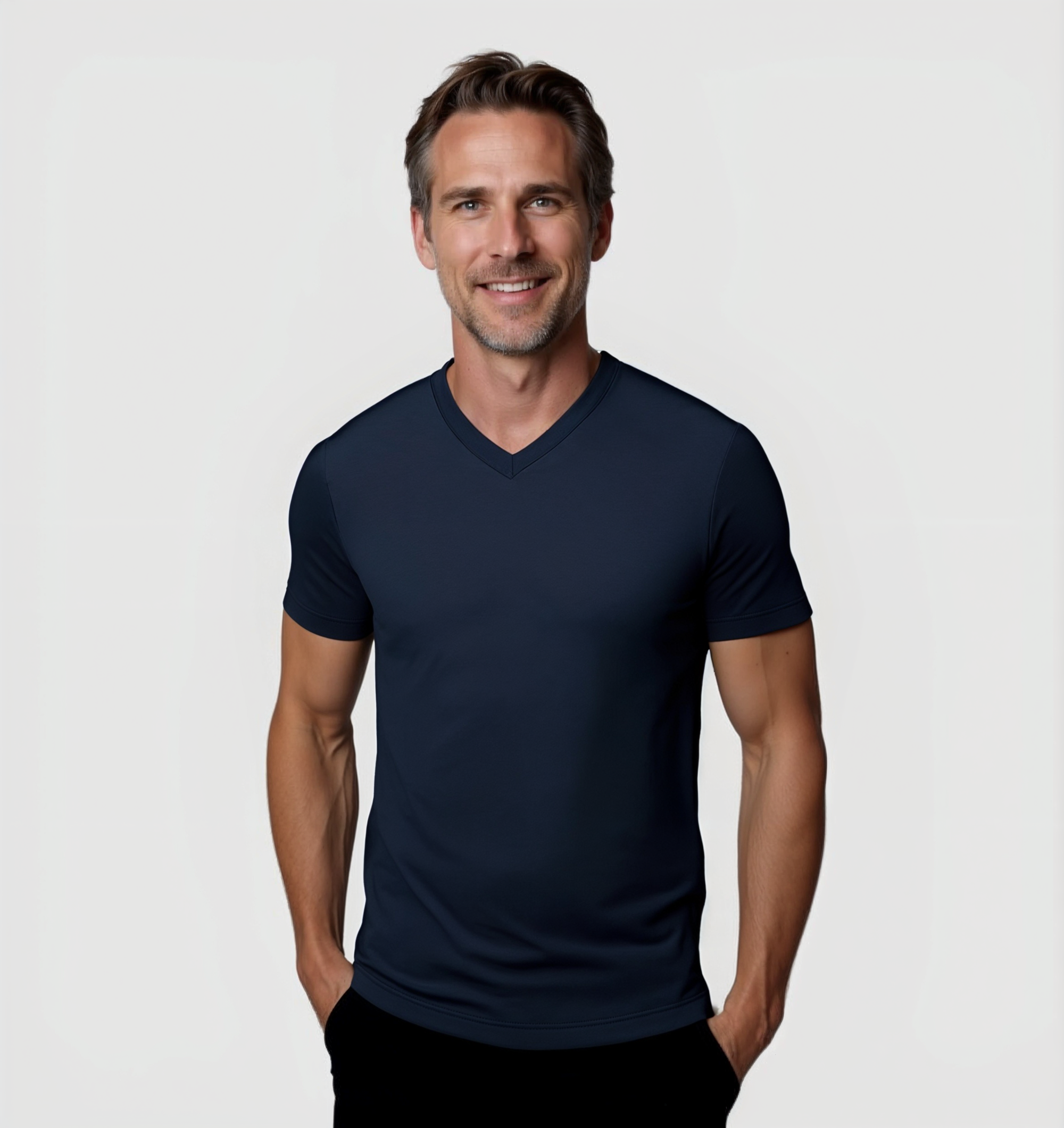 Pack of 4 V-neck Shirts - Navy blue