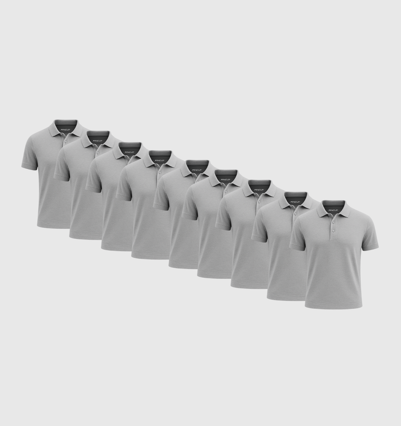 Pack of 9 Polo Shirts - Gray