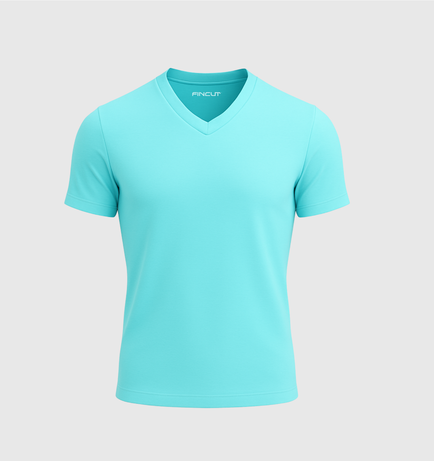 V-neck T-shirt - Turquoise blue