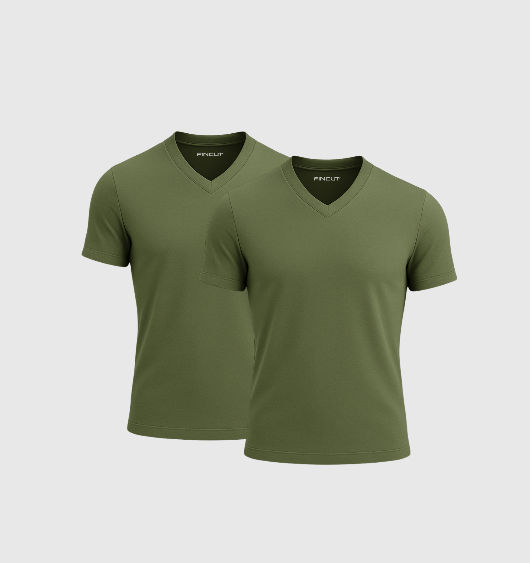 Pack of 2 V-neck Shirts - Khaki