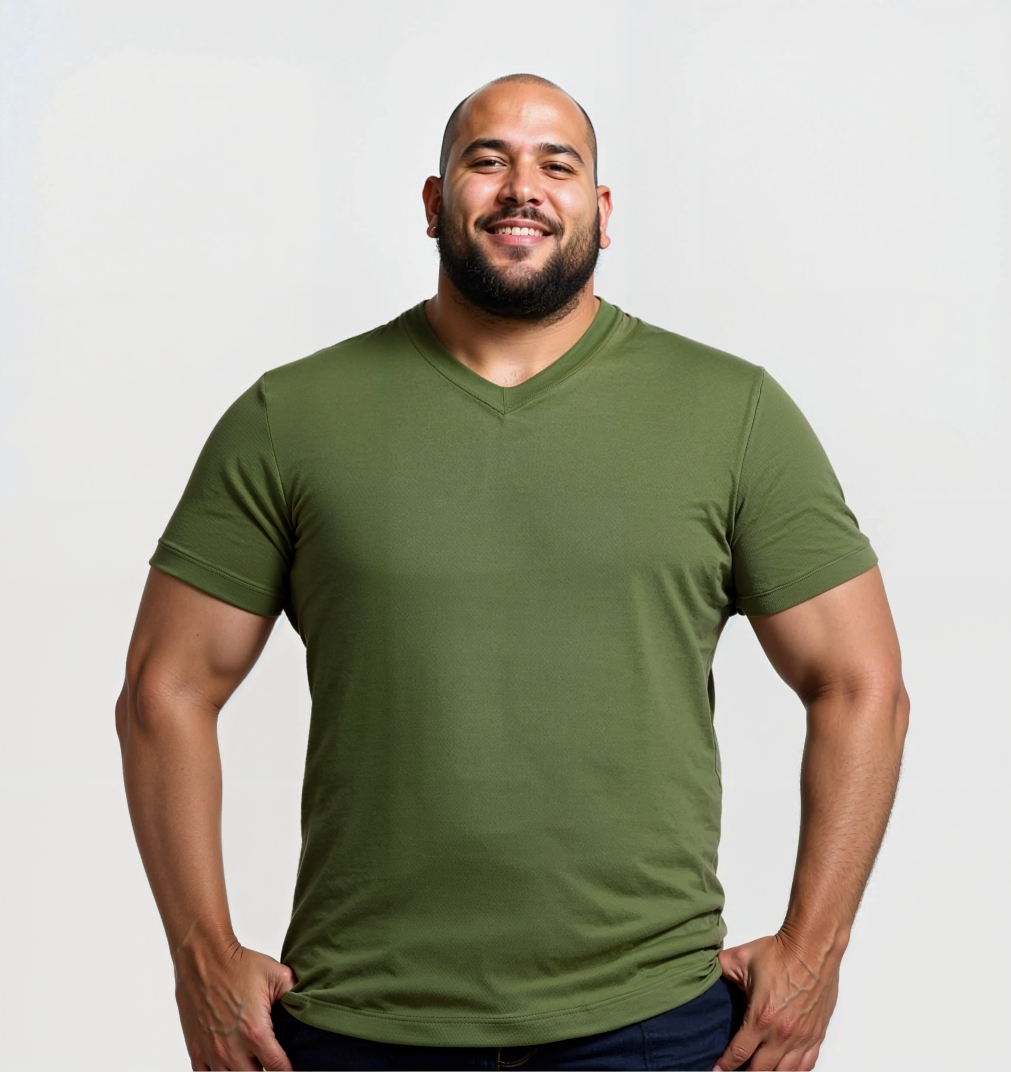 Pack of 4 V-neck Shirts - Khaki