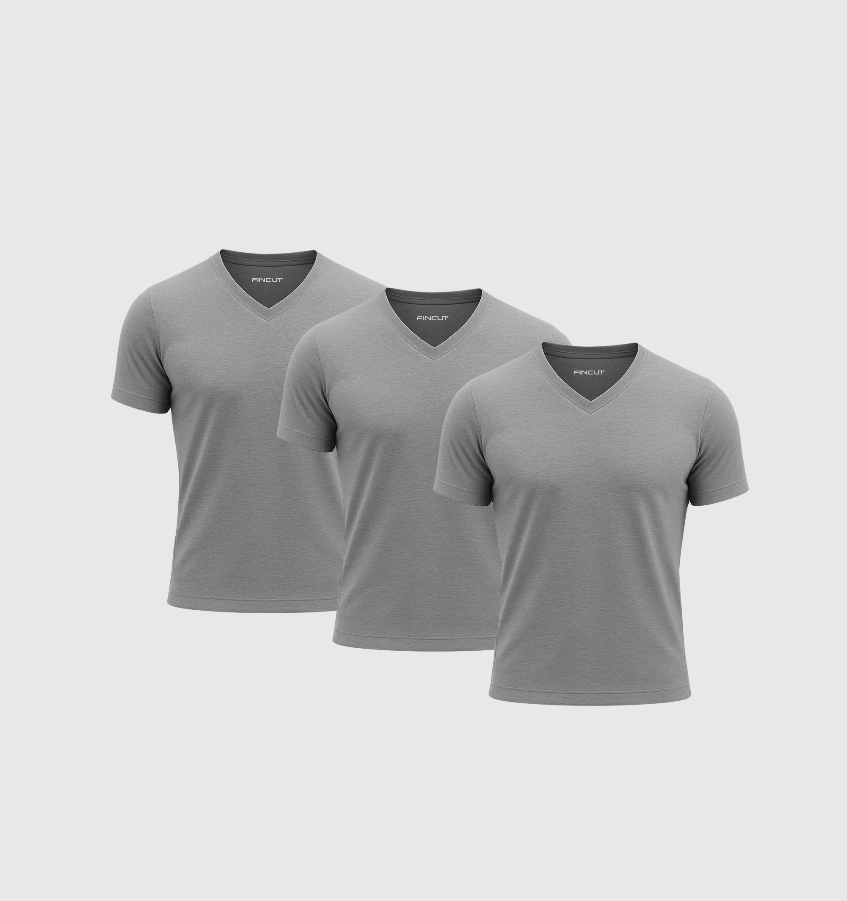Pack of 3 V-neck Shirts - Gray