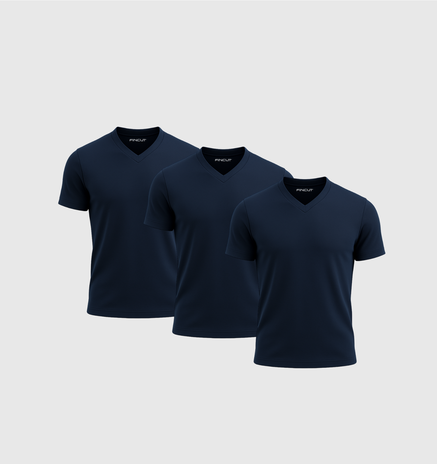 Pack of 3 V-neck Shirts - Navy blue