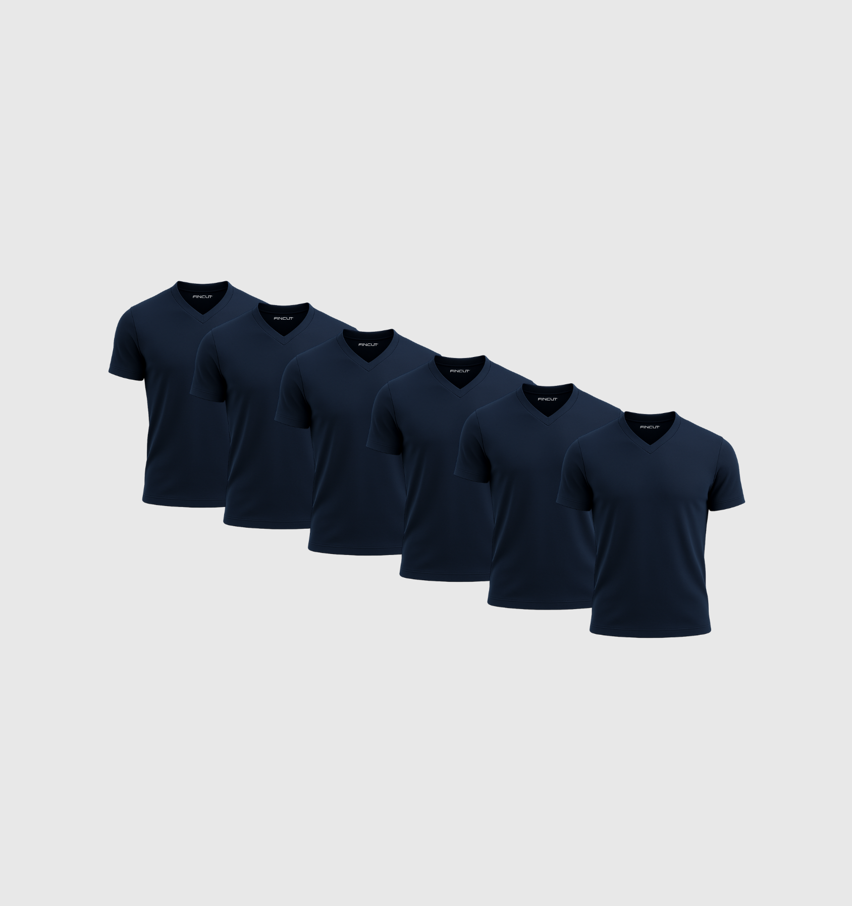 Pack of 6 V-neck Shirts - Navy blue