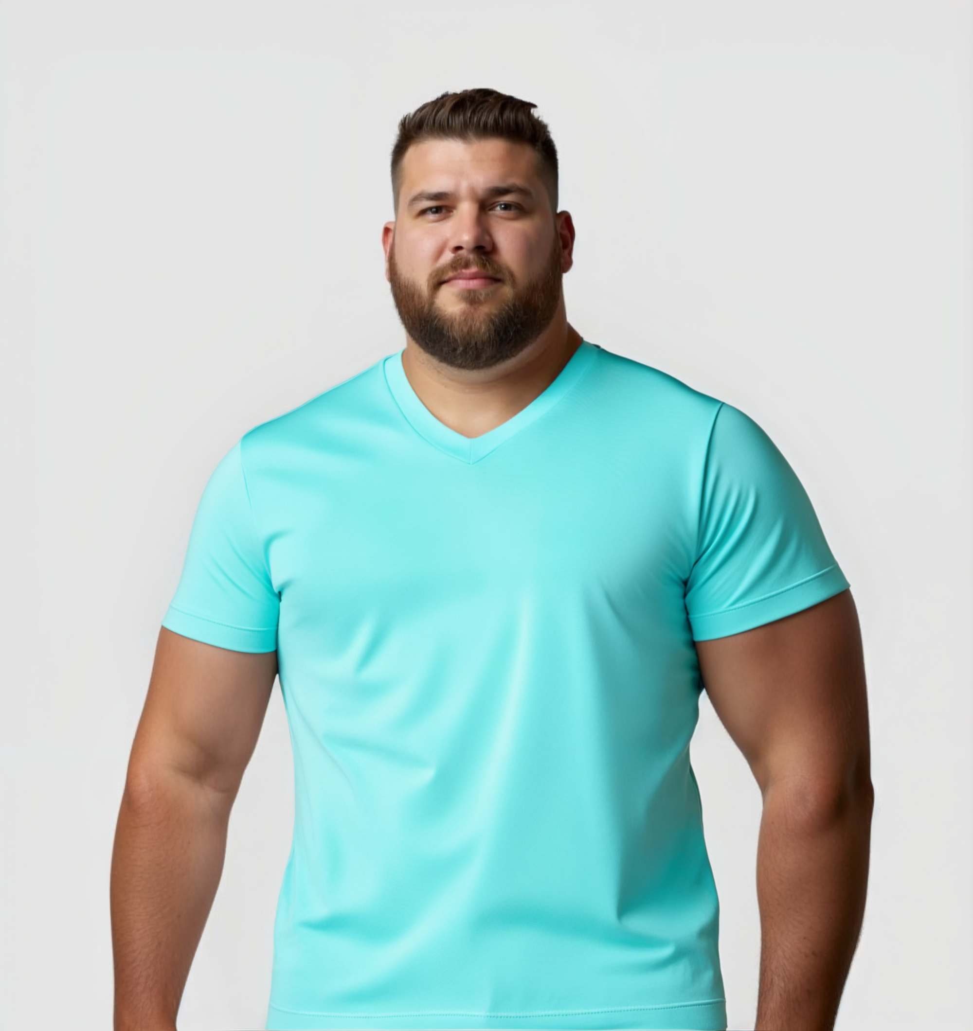 Pack of 4 V-neck Shirts - Turquoise blue