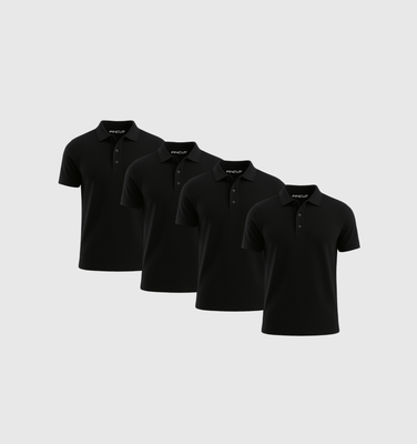 Pack of 4 Polo Shirts - Black