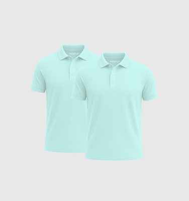 Pack of 2 Polo Shirts - Turquoise blue