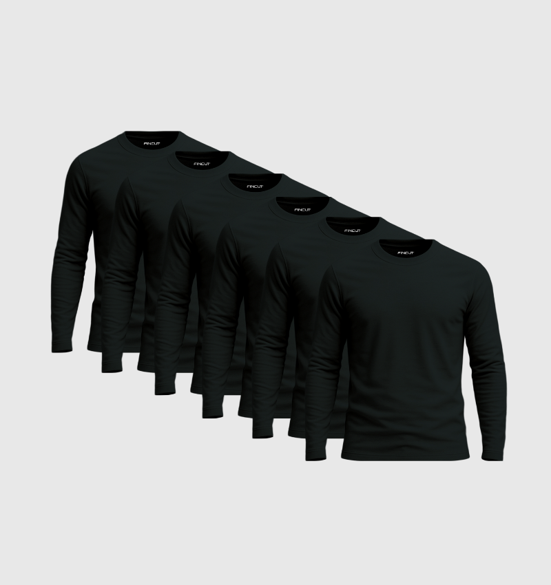 Pack of 6 Long Sleeves - Black