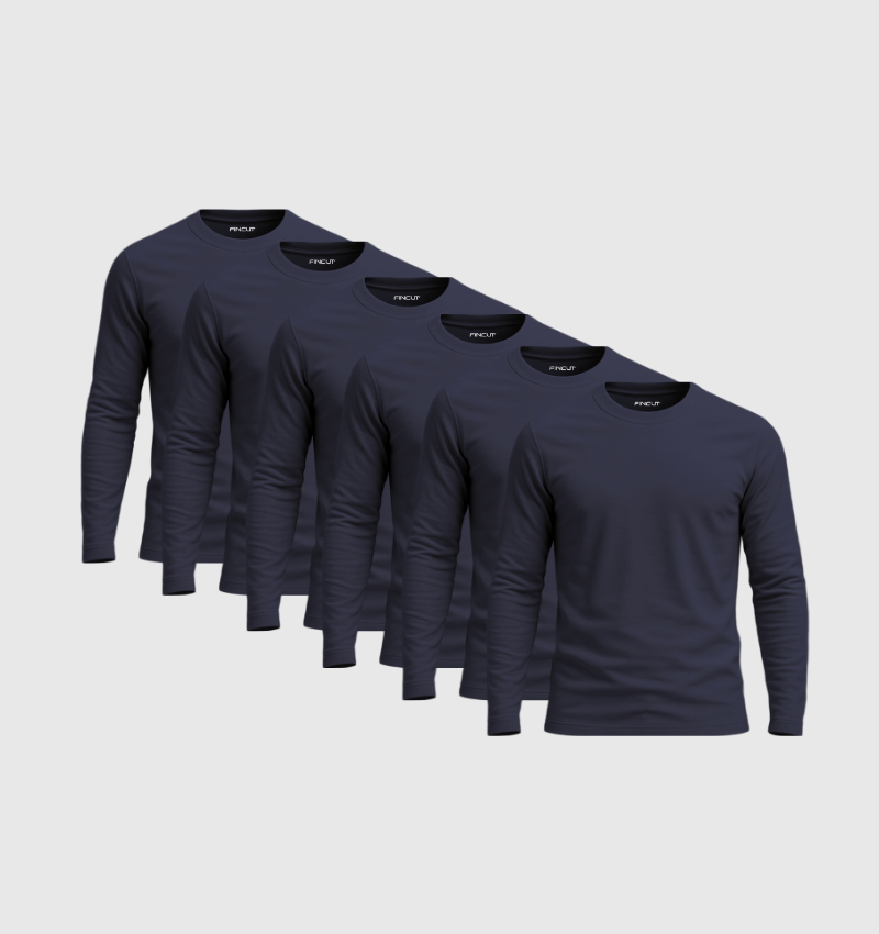 Pack of 6 Long Sleeves - Navy Blue