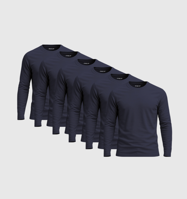 Pack of 6 Long Sleeves - Navy Blue