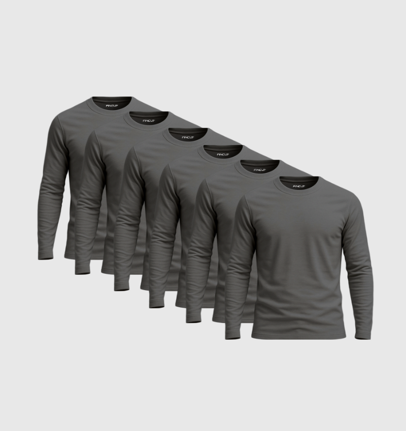Pack of 6 Long Sleeves - Grey