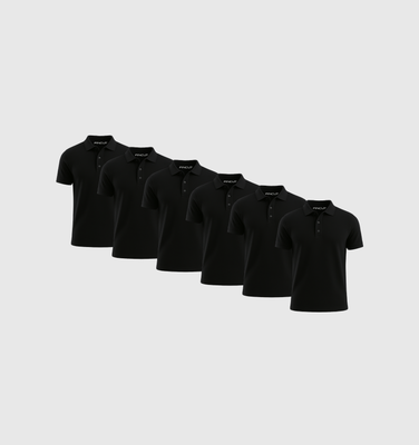 Pack of 6 Polo Shirts - Black