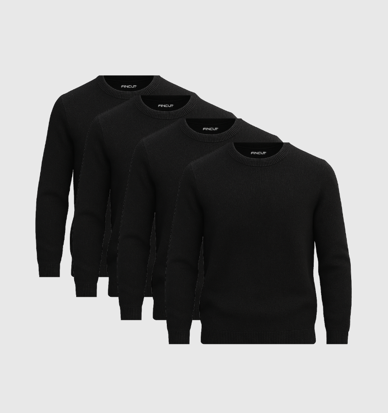 Pack of 4 Crewneck - Black