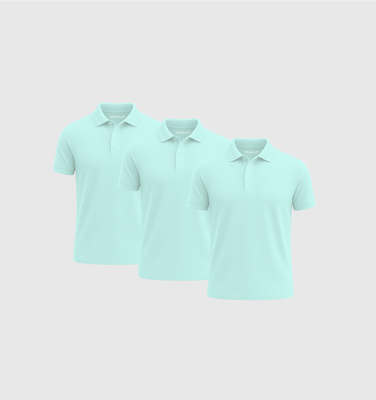 Pack of 3 Polo Shirts - Turquoise blue