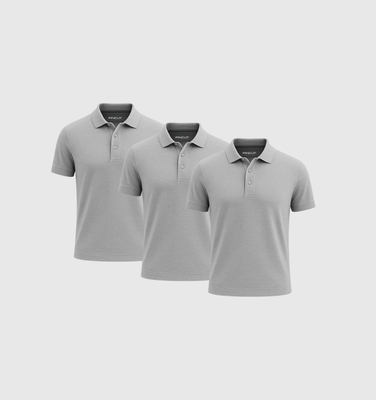 Pack of 3 Polo Shirts - Gray