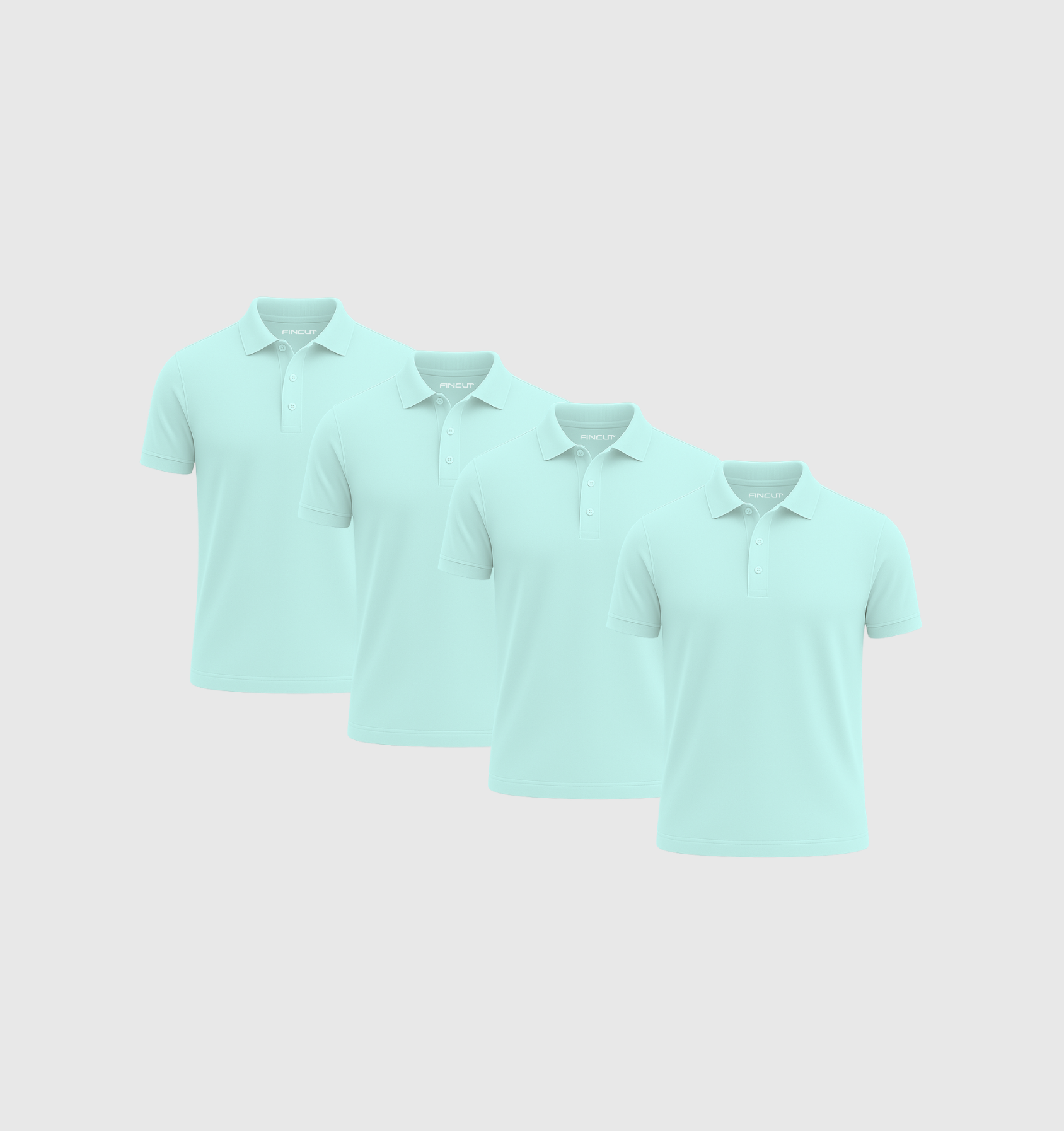 Pack of 4 Polo Shirts - Turquoise blue