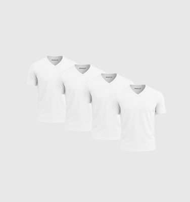 Pack of 4 V-necks - White
