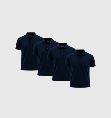 Pack of 4 Polo Shirts - Navy blue