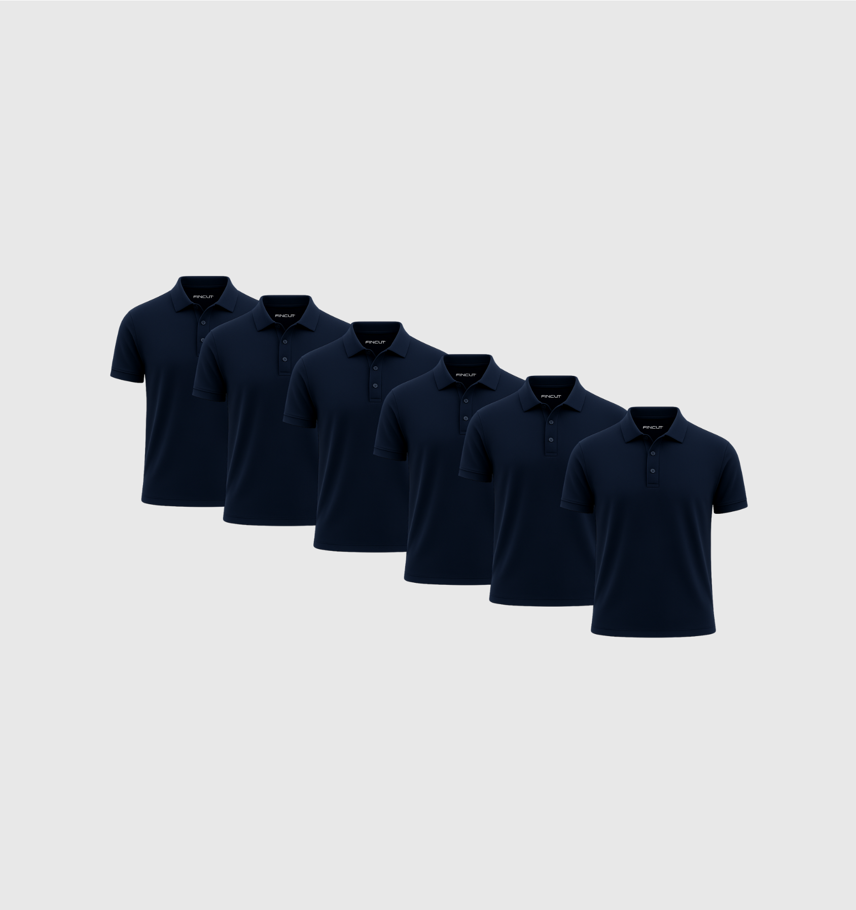 Pack of 6 Polo Shirts - Navy blue