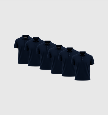 Pack of 6 Polo Shirts - Navy blue