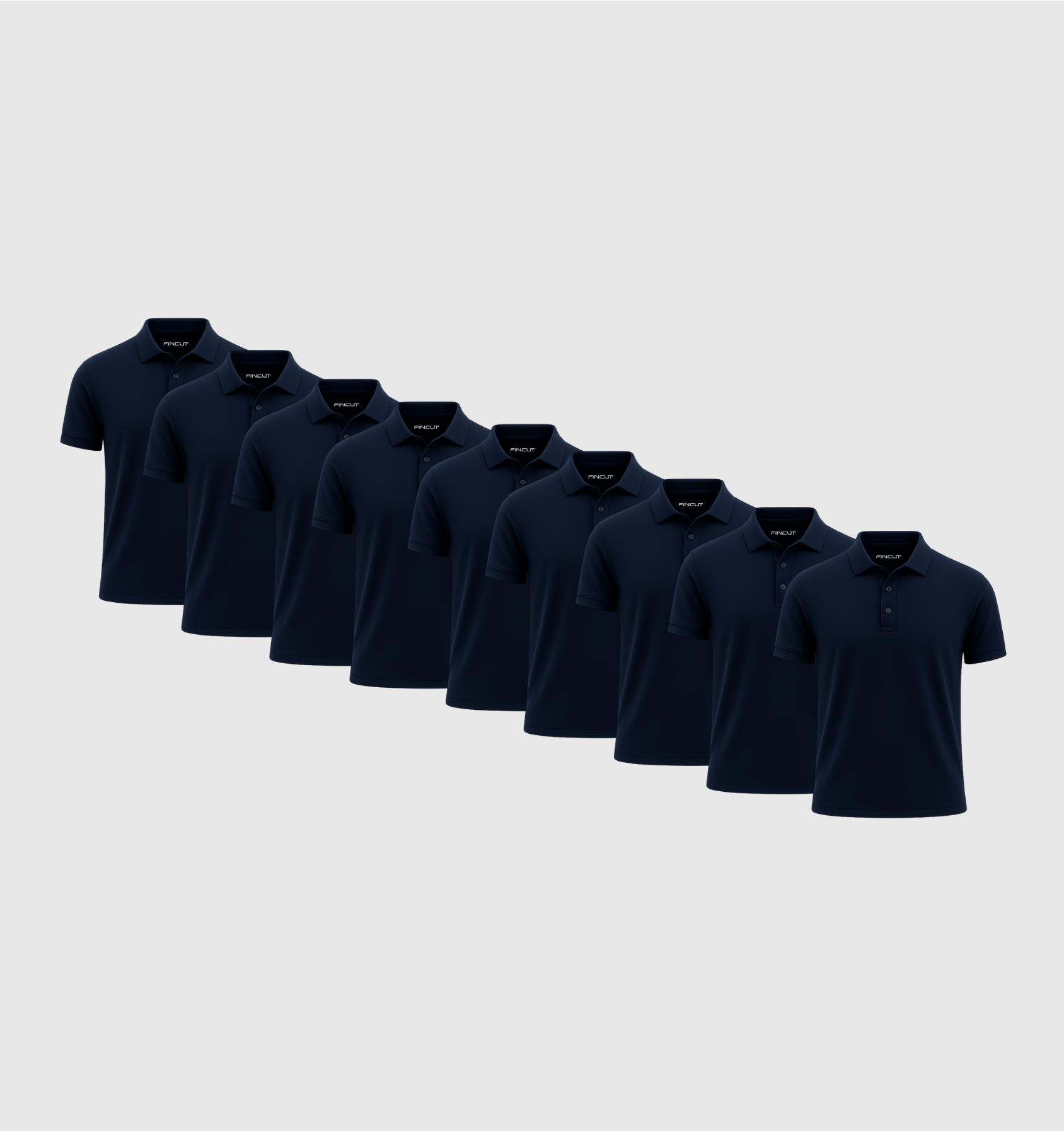 Pack of 9 Polo Shirts - Navy blue