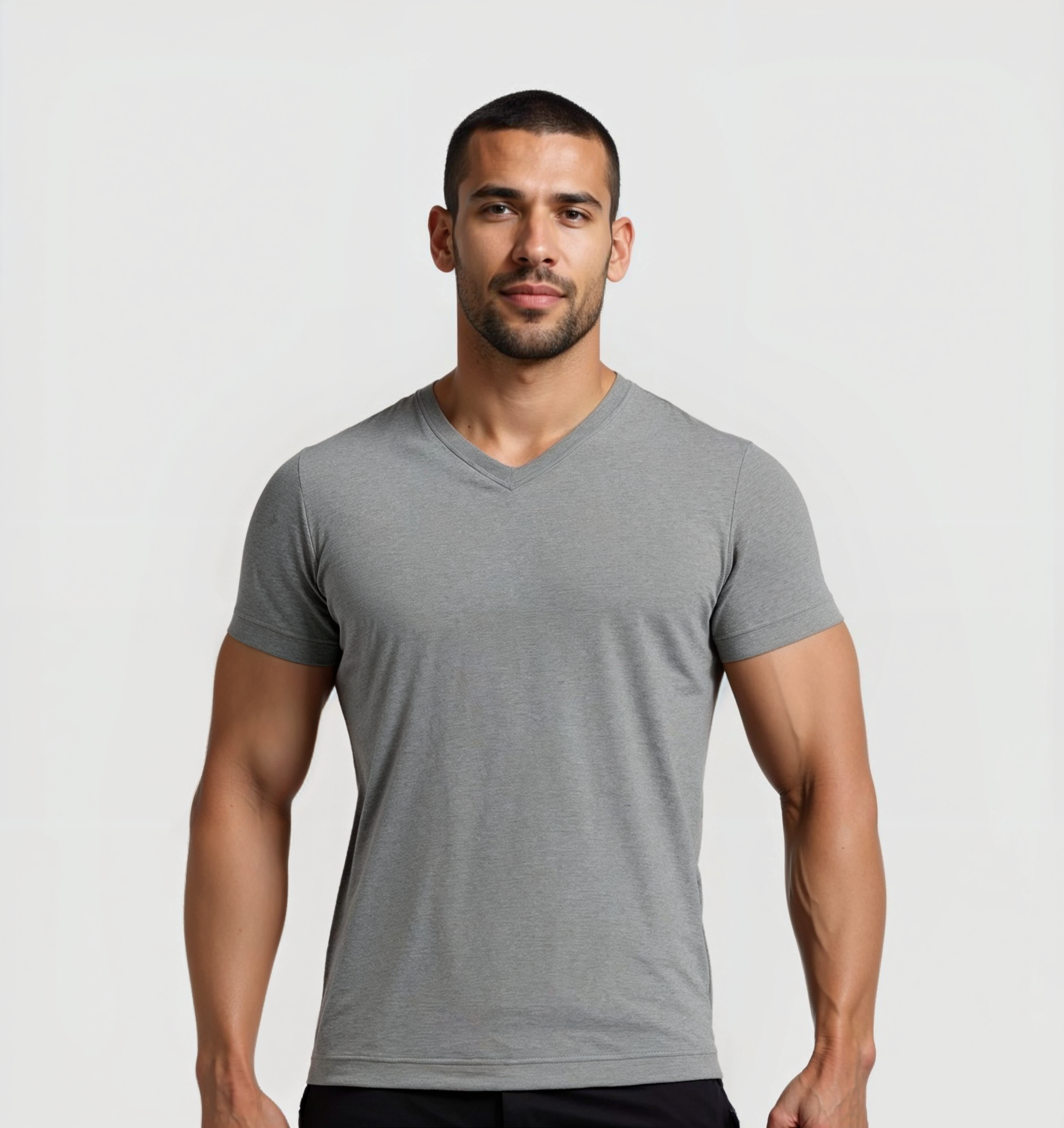 Pack of 4 V-neck Shirts - Gray