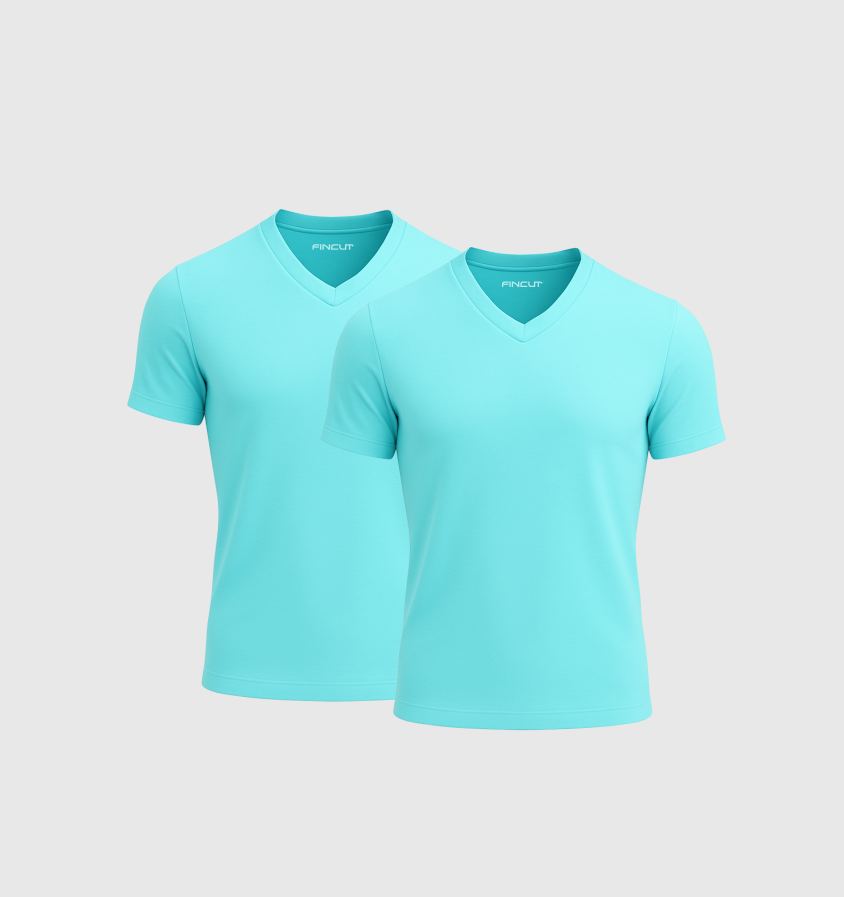 Pack of 2 V-neck Shirts - Turquoise blue