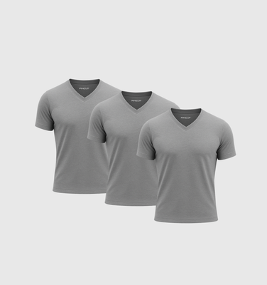 Pack of 3 V-neck Shirts - Gray