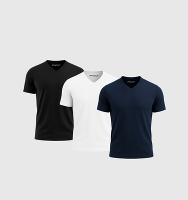 Pack of 3 V-neck Shirts- Essential