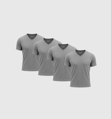 Pack of 4 V-neck Shirts - Gray