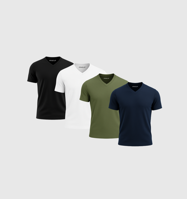 Pack of 4 V-neck Shirts - Essential