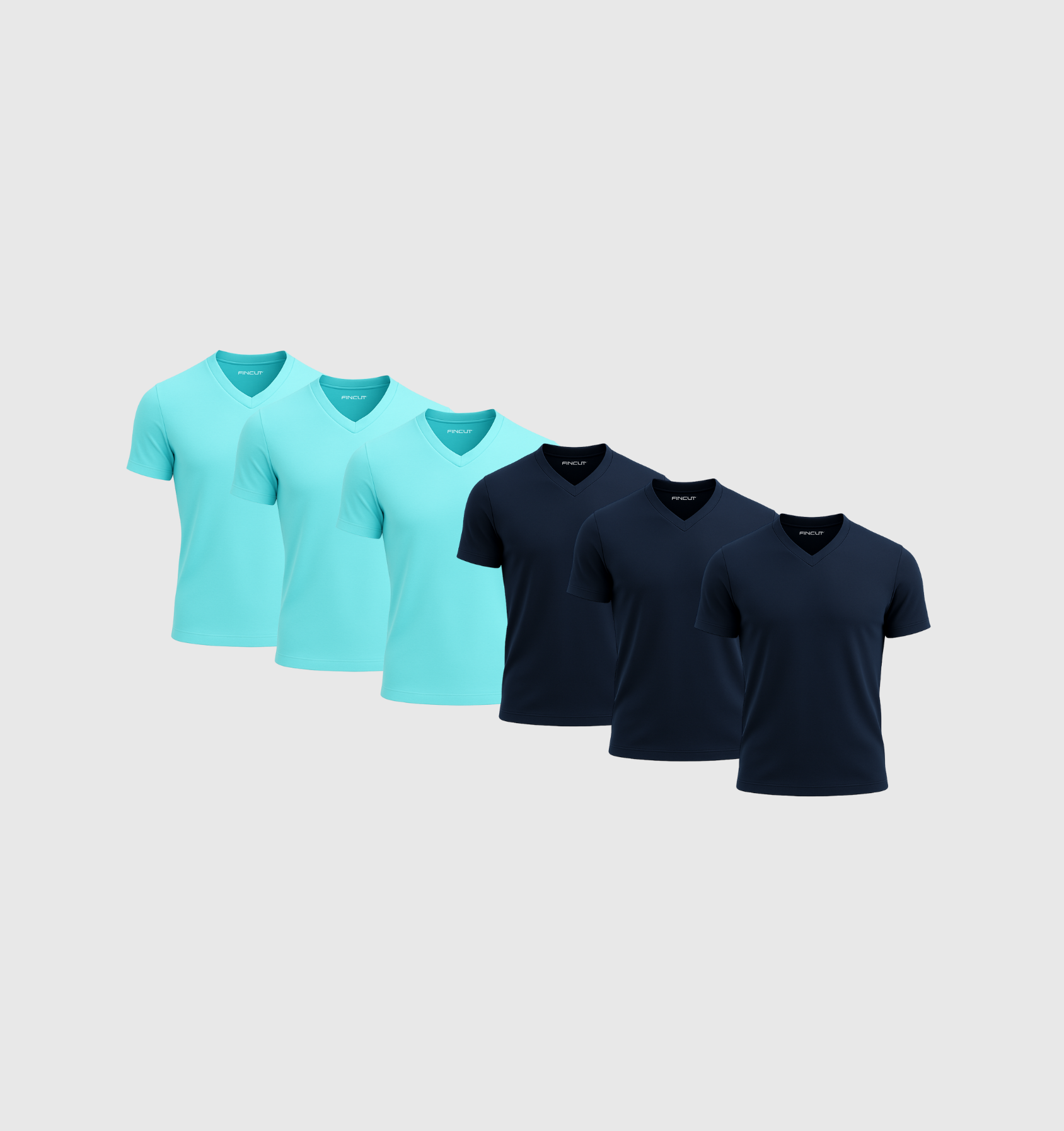 Pack of 6 V-neck Shirts - Ocean