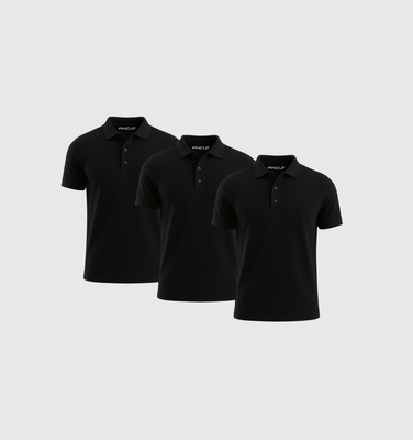 Pack of 3 Polo Shirts - Black